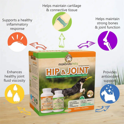 Hip and Joint Supplement for Dogs with Chondroitin Collagen and Turmeric