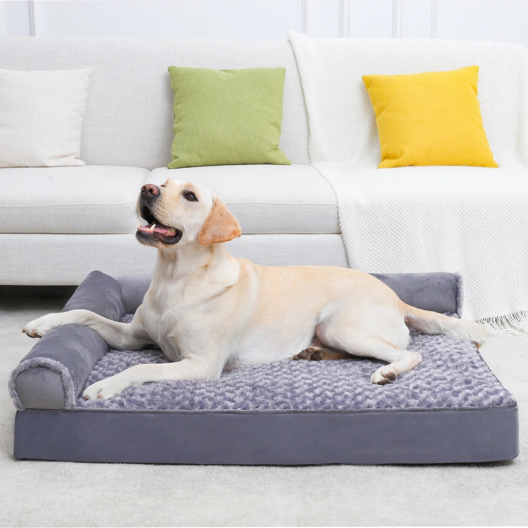 36" Large Dogs Soft Dog Bed Sofa with Egg Crate Foam