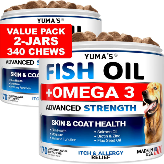 2 Pack Omega 3 Fish Oil for Dogs Skin Dry Itchy Skin Relief